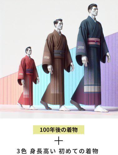 100年後の着物+3色 身長高い、初めての着物